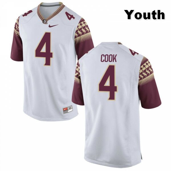 Youth NCAA Nike Florida State Seminoles #4 Dalvin Cook College White Stitched Authentic Football Jersey OQR8369YM
